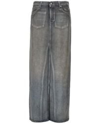 7 For All Mankind - Nolita Coated Denim Long Skirt - Lyst