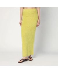 Soft Goat - Long Lime-Coloured Brushed Cashmere Skirt - Lyst