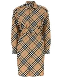 Burberry - Embroidered Cotton Shirt Dress - Lyst