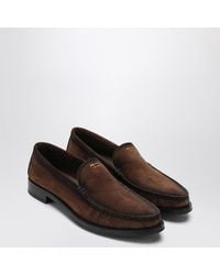 Prada - Suede Leather Loafers - Lyst