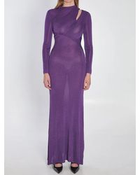 Self-Portrait - Long Dress With Cut-Out - Lyst