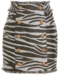 Balmain - 'Lurex Zebra' Skirt - Lyst