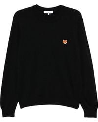 Maison Kitsuné - Maison Kitsuné Fox Head Wool Crewneck Sweater - Lyst