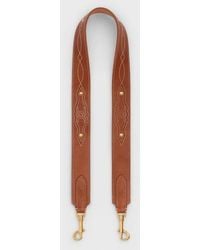 Celine - Triomphe Strap Belt Embroidered Denim Style Leather - Lyst