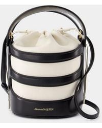 McQueen - Two-Tone Leather The Rise Bucket Bag - Lyst