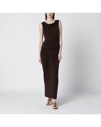 Entire studios - Tobaccocolored Dress With Draping - Lyst