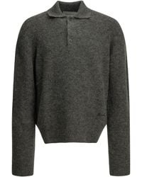 Ami Paris - Polo Sweater With Logo - Lyst