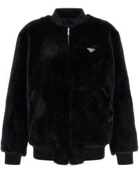 Prada - Eco-Fur And Re-Nylon Reversible Bomber Jacket - Lyst