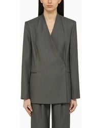 Loulou de Saison - Sandyato Single-Breasted Viscose Blazer - Lyst