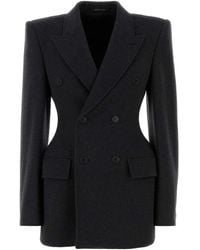 Balenciaga - Charcoal Cashmere Blend Blazer - Lyst