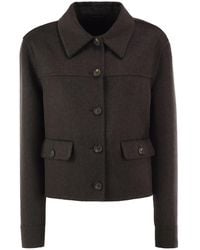 Brunello Cucinelli - Cropped Cashmere Jacket With Monili Detail - Lyst