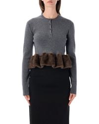 Stella McCartney - Peplum Wool-Blend Sweater - Lyst