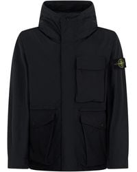 Stone Island - Windbreaker With High Collar - Lyst
