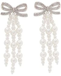 Self-Portrait - Bow Pearl Waterfall Earrings - Lyst