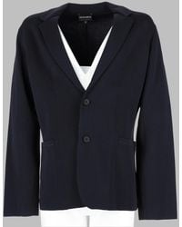 Emporio Armani - Tailored Casual Jacket With Deep V-Neckline - Lyst