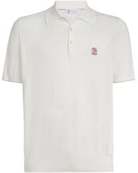 Brunello Cucinelli - Logo Cotton Polo Shirt - Lyst