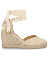 Castañer - Castañer Cotton Leather Heel - Lyst