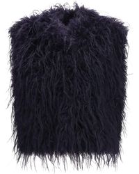 forte_forte - Eco Mongolia Faux Fur Vest Polyester Blazers - Lyst