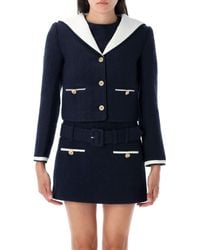 Self-Portrait - Jacket With Collar - Lyst