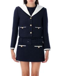 Self-Portrait - Jacket With Collar - Lyst