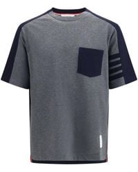 Thom Browne - Colorblock T-Shirt With 4-Bar Detail - Lyst