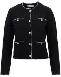 Tory Burch - Kendra Cardigan With Scalloped Edges - Lyst