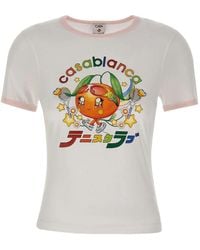 CASABLANCA - Mascot Ringer Organic Cotton T-Shirt - Lyst