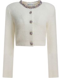 Self-Portrait - Embellished Wool-Blend Cardigan - Lyst
