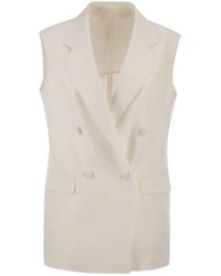 Tagliatore - Double-Breasted Linen Waistcoat - Lyst