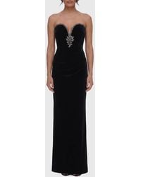 Self-Portrait - Self Portrait Maxi Velvet Dress - Lyst