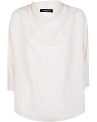 Fabiana Filippi - Enver Satin Short Sleeve Top With Detail - Lyst
