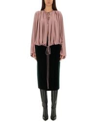 Saint Laurent - Fluid Knit Blouse - Lyst