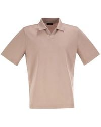 Herno - Cotton Jersey Polo Shirt With Open Collar - Lyst