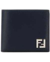 Fendi - Squared Ff Leather And Ff Canvas Compact Bi-Fold Wallet - Lyst