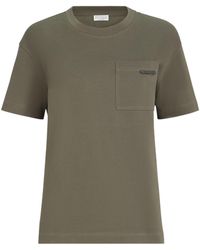 Brunello Cucinelli - Cotton Jersey T-Shirt With Shiny Tab - Lyst