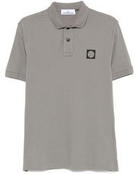 Stone Island - Logo Cotton Polo Shirt - Lyst