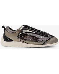 Pinko - Reby 10 Mirror Fabric Sneakers With Sequins - Lyst
