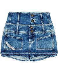 DIESEL - Mini Skort With Double Belt Design - Lyst