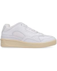 Jil Sander - Leather And Fabric Basket Sneakers - Lyst
