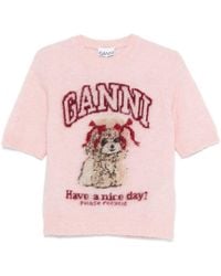 Ganni - Graphic Crew Neck T-Shirt - Lyst