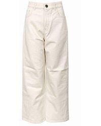Rohe - Rohe Ecru Cotton Trousers - Lyst