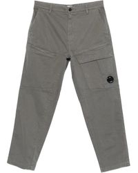C.P. Company - Gunmetal Cotton Elastane Cargo Pants - Lyst