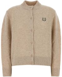 Maison Kitsuné - Melange Wool Cardigan - Lyst