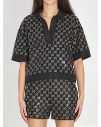 Gucci - Tweed Lamé Top Viscose Blouses - Lyst