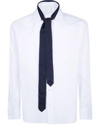 Sacai - Popeline Shirt With Satin Tie - Lyst