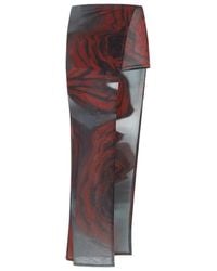 Jean Paul Gaultier - Blurry Roses Asymmetric Midi Skirt - Lyst