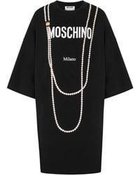 Moschino - Moschino Logo-Print Mini Dress - Lyst