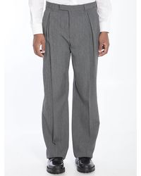 Dior - Homme Pleated Pants With Cuffs Virgin Wool Twill Blend - Lyst