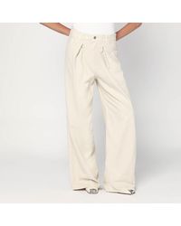 Haikure - Wide Ecru Corduroy Trousers - Lyst