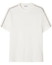 Burberry - Cotton T-Shirt With Embroidered Logo - Lyst
